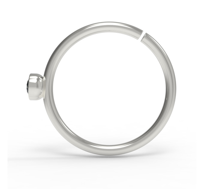 Кольцо для пирсинга серебряное c фианитом 504232фб-2,0-10-1,0