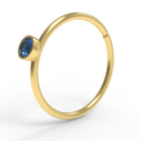 Кольцо для пирсинга золотое c фианитом 504120фс-2,25-10-1,0