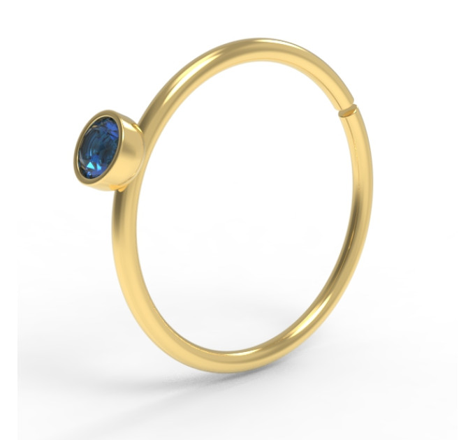 Кольцо для пирсинга золотое c фианитом 504120фс-2,25-10-0,8