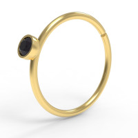 Кольцо для пирсинга золотое с бриллиантом 504120ДЧ-2,0-10-1,0