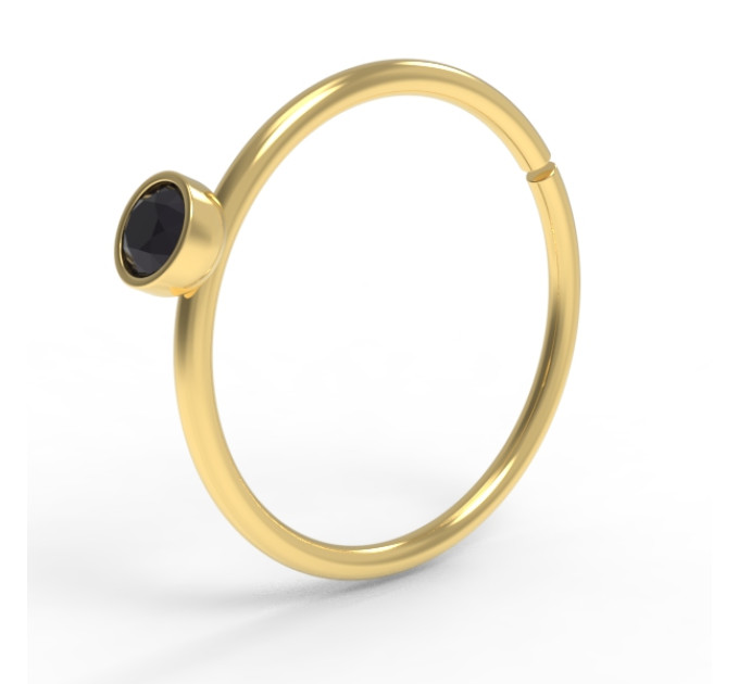 Кольцо для пирсинга золотое с бриллиантом 504120ДЧ-2,0-8-1,0