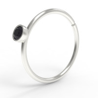 Piercing ring with stone 504130ДЧ-2,0-10-0,8
