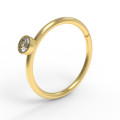 Кольцо для пирсинга золотое c фианитом 504120фб-2,0-8-0,8