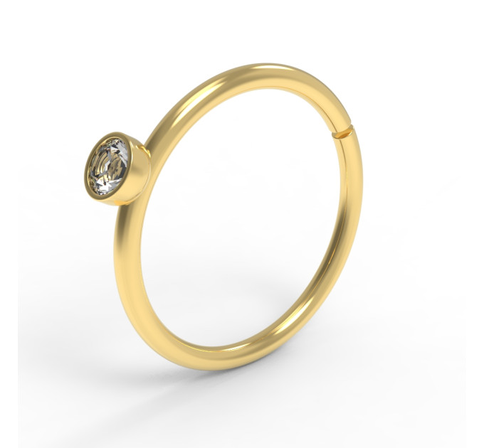 Кільце для пірсингу золоте з діамантом 504120ДБ-2,25-10-0,8