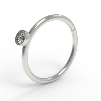 Piercing ring with stone 504130ДБ-2,25-10-0,8
