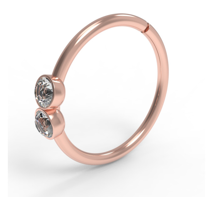 Кольцо для пирсинга золотое с бриллиантами 506110ДБ-2,0-10-0,8