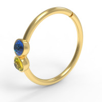 Кольцо для пирсинга золотое c фианитами 506120фжб-2,0-10-1,0