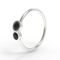 Piercing ring two stones 506130ДЧ-2,0-10-0,8
