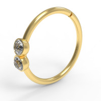 Кольцо для пирсинга золотое c фианитами 506120фб-2,0-8-1,0