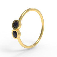 Кольцо для пирсинга золотое с бриллиантами 506120ДЧ-2,0-8-0,8