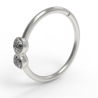 Piercing ring two stones 506130М-2,0-10-1,0