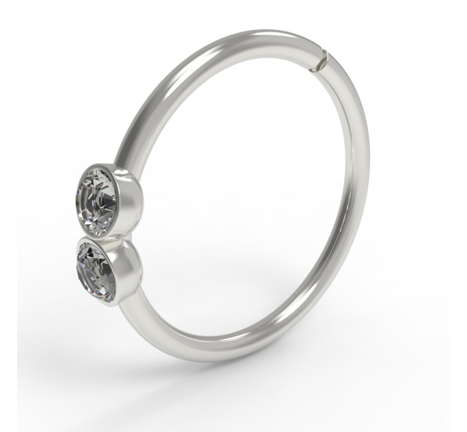 Piercing ring two stones506130ДБ-2,0-8-1,0