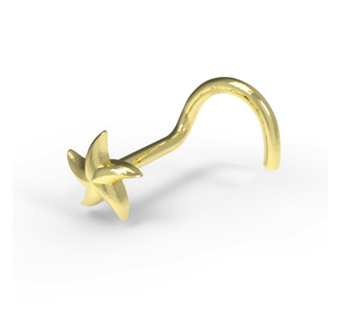 Пірсинг в ніс золотий Морська зірка 513120
