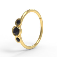 Кольцо для пирсинга золотое с бриллиантами 547120ДЧ-2,0-10-1,0