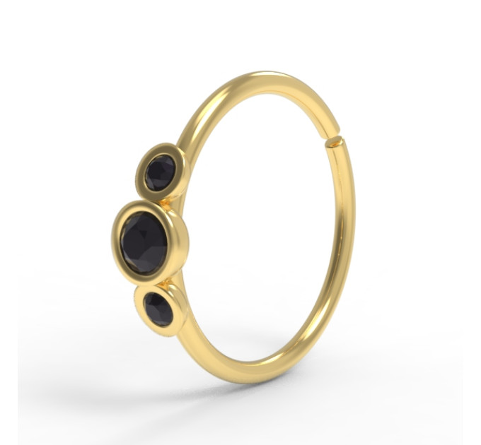 Кольцо для пирсинга золотое с бриллиантами 547120ДЧ-2,0-8-0,8