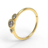 Кольцо для пирсинга золотое с муассанитами 547120М-2,0-8-0,8