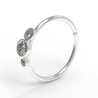 Ring for piercing three stones 547130ДБ-2,0-8-1,0