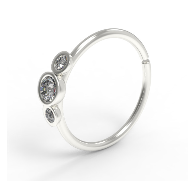 Кольцо для пирсинга золотое с бриллиантами 547130ДБ-2,0-10-0,8