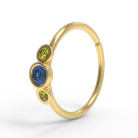 Ring for piercing three stones 547120фжб-2,0-10-0,8