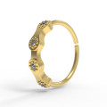 Кольцо для пирсинга золотое с муассанитами 548120М-1,25-10-0,8