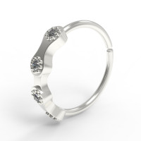 Кольцо для пирсинга золотое с бриллиантами 548130ДБ-2,0-10-0,8