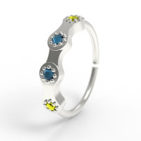 Four stone piercing ring 548232фжб-1,25-10-0,8