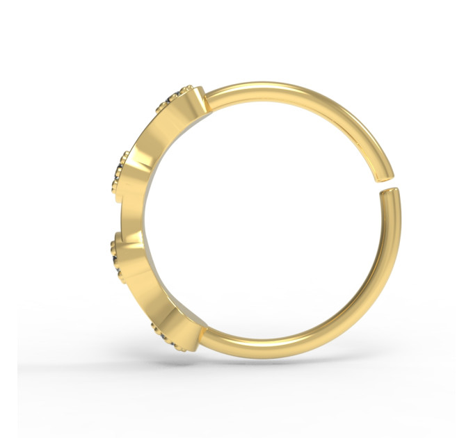 Кольцо для пирсинга золотое c фианитами 548120фб-1,25-8-0,8