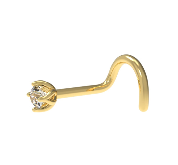 Пірсинг в ніс золотий з діамантом Лотос 557120ДБ-2/5-2,0