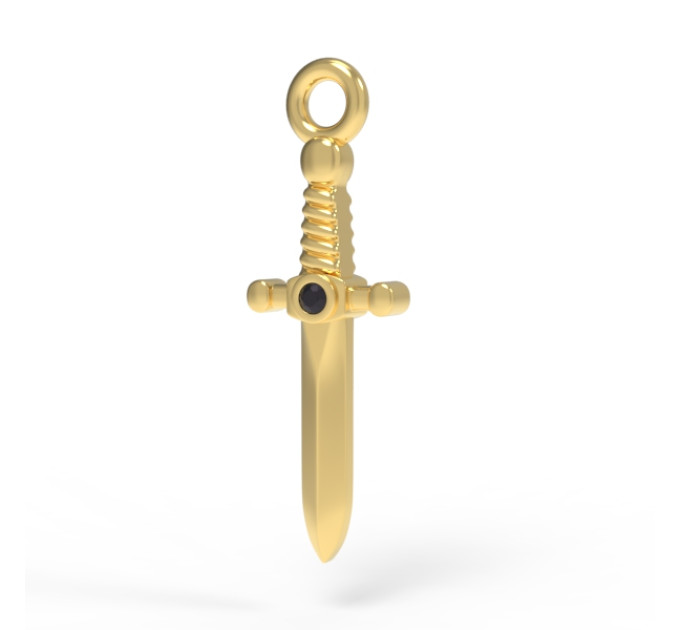 Подвеска на серьгу золотая Римский меч с бриллиантом 566120ДЧпідвіс
