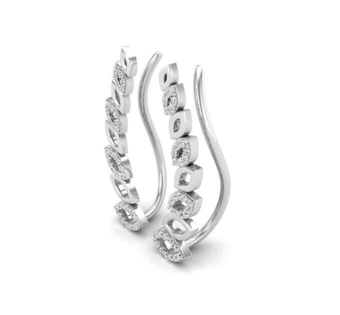 Кафф на ухо с проколом (правая или левая) с фианитами 237130фб-1 - Helix Earrings from Jewelry Arts In the UMGold store