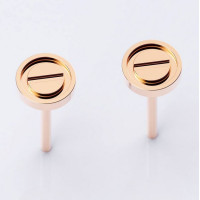Gold earrings with twists Love 217110-5,2
