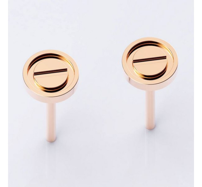 Gold earrings with twists Love 217110-6