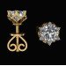 Gold stud earrings with moissanite 222110M-6