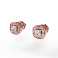 Gold earrings with moissanites 225110DB