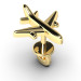 Gold stud earring Airplane 226120