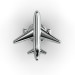 Silver stud earring Airplane 226232