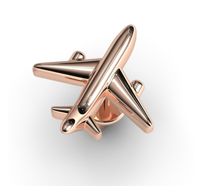 Gold stud earring Airplane 226110