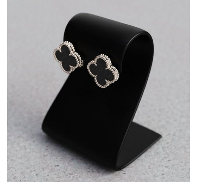 Vancliffe gold earrings with onyx 242130оch-750-15 - Women's earrings from Jewelry Arts. Photo No. 1