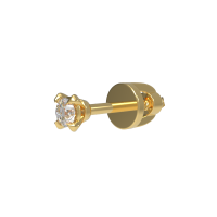 Gold Screw-Back Stud Earring 251120M-585 with 3.5 mm Stone
