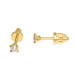 Gold Screw-Back Stud Earring 251120M-585 with 3.5 mm Stone. Photo-N]