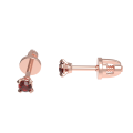 Gold Screw-Back Stud Earring 251110R-585 with 3.5 mm Ruby