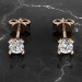  Серьги-пусеты золотые с фианитом на закрутке 3,0 мм 252110фб-3,0-750. Фото-1 