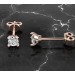  Серьги-пусеты золотые с фианитом на закрутке 3,0 мм 252110фб-3,0-750. Фото-2 