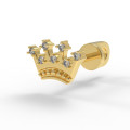 Gold stud earrings Princess 218120ДБ