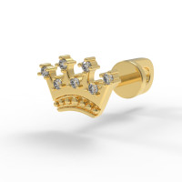 Gold stud earrings Princess 218120ДБ