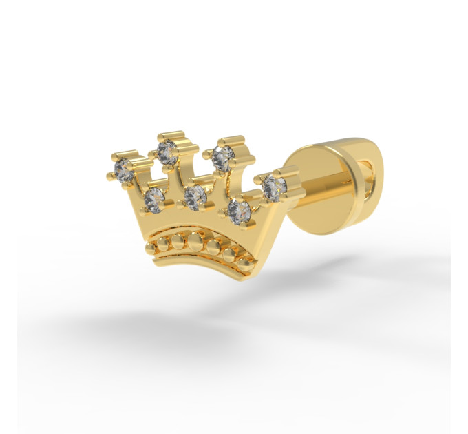 Gold stud earrings Princess 218120М