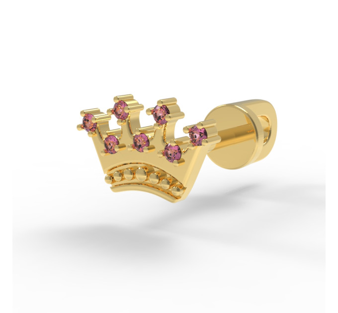 Gold stud earrings Princess 218120фр