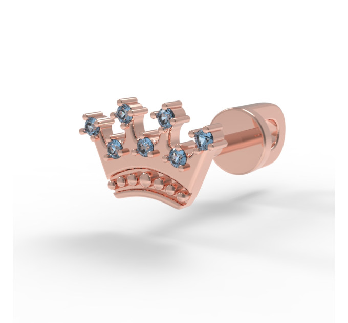 Gold stud earrings Princess 218110фг