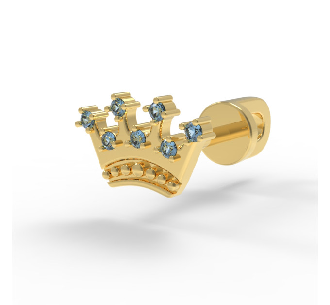 Gold stud earrings Princess 218120фг