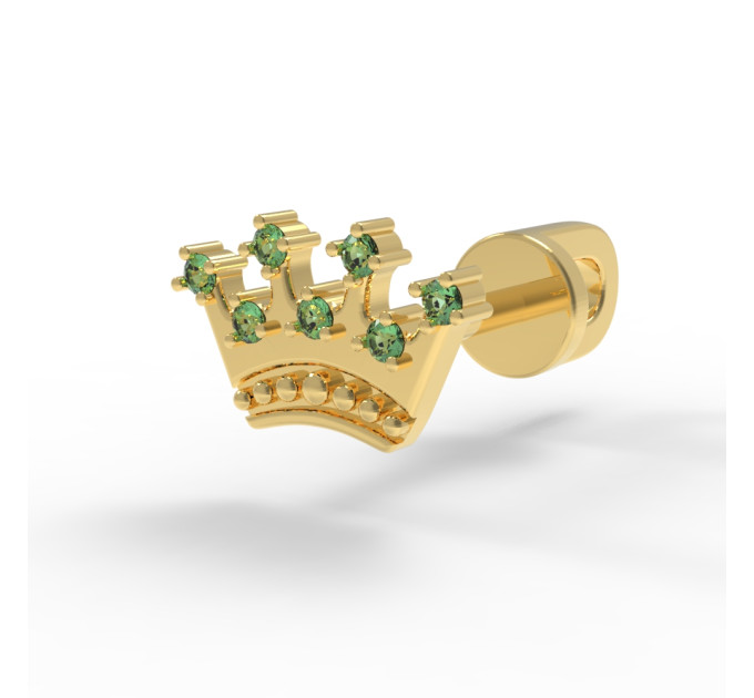 Gold stud earrings Princess 218120фз